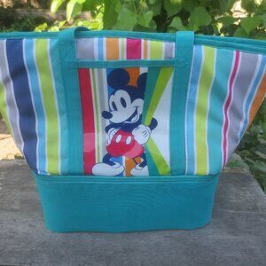 Disney Store Mickey Mouse Double Level Insulated Lunch Tote Zip Up Bag